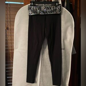 Victoria’s Secret PINK yoga leggings bling sparkle waist band
